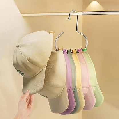 Hat Organizer, Holds Up to 8 Hats, Hat Racks/Holder/Hooks for Closet, Hat Hanger for Home & Dorm | Multi-Function Hanging Hat Storage for Closet & Display (Black)