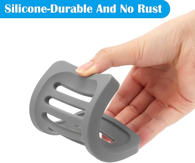 Topsky 2Pcs Soap Dish Holder, Non-Slip Bathroom Accessories Silicone Soap Case Saver, Sink Deck Bathtub Shower Dish Soap Drainer, Silicone Holder for Soap, Sponges, Scrubber (Grey-2pcs)