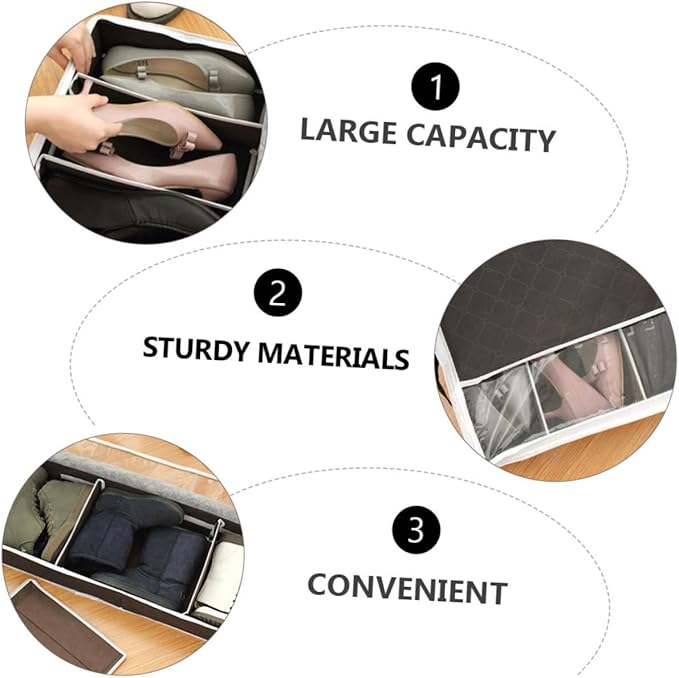 1Pc Shoe Storage Case Compact Non Woven Folding Organizer Box with Visible Window for Home Dust and Moisture Protection for Various Shoe Types