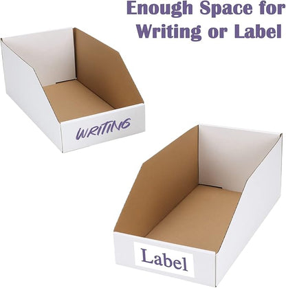EXYGLO Cardboard Boxes, Pack of 35 Corrugated Storage Bins 12x6x4.5 inch Pantry Organizer Bins for Shelves Garage Office Organization
