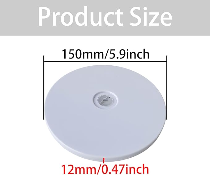 6" Small Lazy Susan Turntable Organizer Revolving Display Base, White Acrylic Ball Bearing Rotating Tray for Spice Rack Table Cake Kitchen Pantry Decorating, 40 lb Load, 360° Smooth Rotation