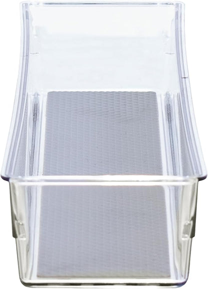 Glad Drawer Organizer Bin, 15x3 - Heavy Duty Clear Plastic Storage Tray for Junk Drawers, Kitchen Utensils, Bathroom Vanity, and Organizing Pantry - BPA Free, Food Safe, Non Slip