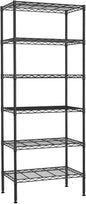 6-Tier Wire Shelving Unit Detachable Storage Shelves with 8 Adjustable Feet 59" H x 23" x 13" Kitchen Storage Rack Adjustable Metal Shelf for Pantry Closet, 900LB Capacity, Black