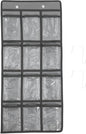 Tofficu 12-Pocket Wall Hanging Jewelry Organizer and Cell Phone Holder with Clear PVC Pockets and Metal Hooks Space-Saving Storage for Classroom Office and Home 26 X 12 Inches