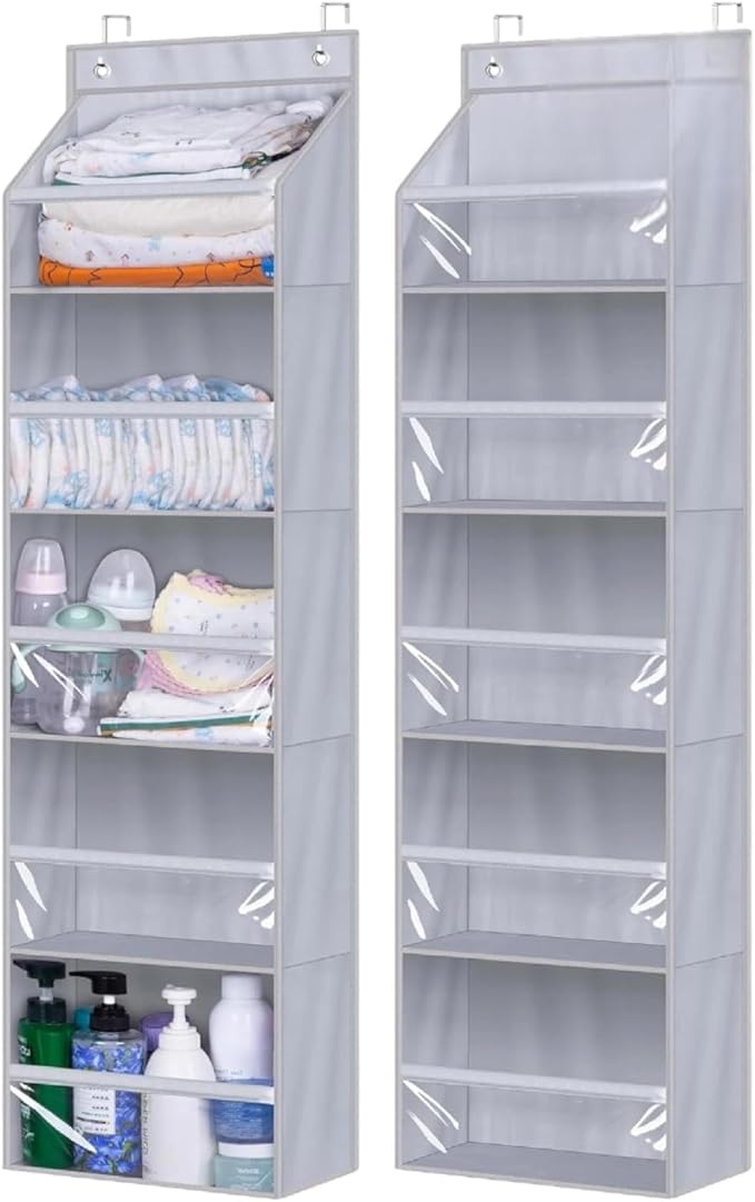 for 2 Pack Over The Door Organizer, Large Capacity Closet Door Hanging Organizer,...
