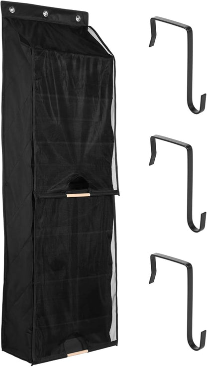 Over The Door Shoe Organizer with Curtain, 7 Layers Large Capacity Hanging Door Shoe Rack Easy to Install for Bedroom Closet Dorm