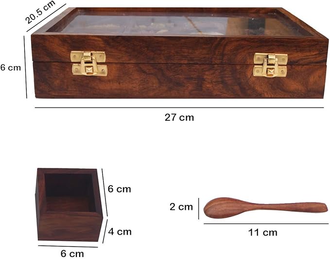 Wood Spice Box/Container - 1 Piece, Brown