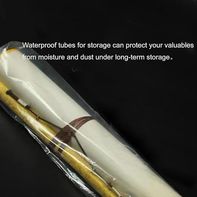 8x30 Inch (100-Pack) Long Plastic Zip Lock Seal Poster Bags, 6 Mil Clear Narrow Sleeves Reclosable Blueprint Bags Waterproof Tube Storage Bag