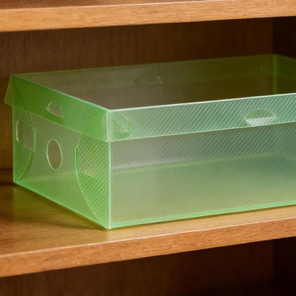 Healifty Shoe Storage Box Sturdy Plastic Foldable Storage Bin Stacked Shoe Boxes Easy to Use
