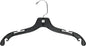 Sturdy Black Plastic Top Hanger, (Box of 25) Durable Space Saving Hangers with 360 Degree Chrome Swivel Hook and Notches for Hanging Straps