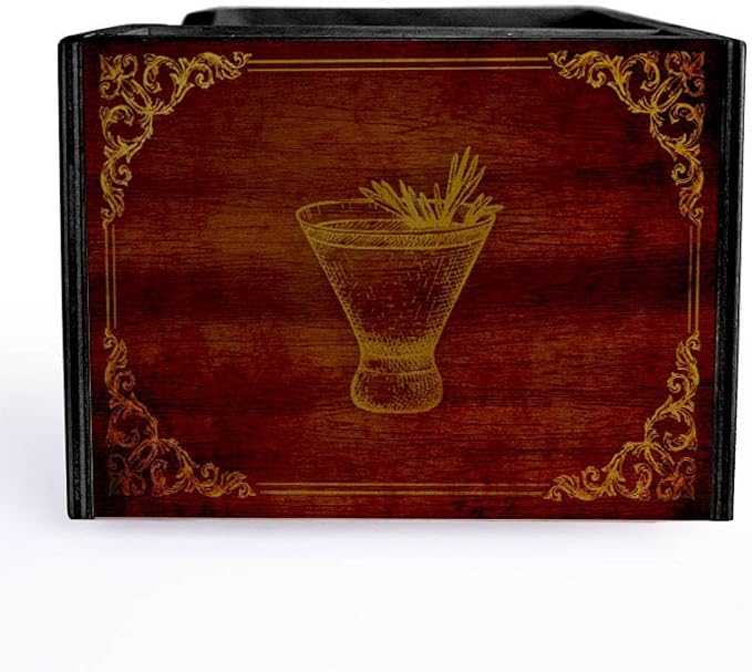 Wooden Utensil Holder Napkin Bar Caddy Parent (Vintage Bar)
