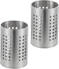2PCS Stainless Steel Kitchen Utensil Holders for Countertop Spoon Holder Silverware , Chopsticks Holder Spoon and Fork Holder for Restaurant (12 X 12 X 18CM)