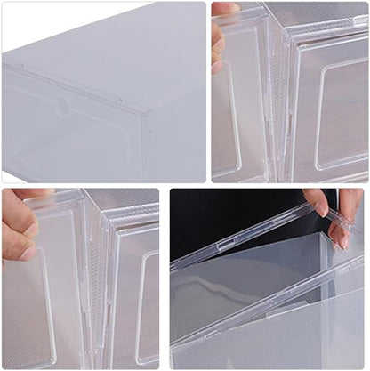 4pcs Pp Shoe Storage Boxes Drawer Type Shoe Organizers Thickened Plastic Containers for Household Closet and Entryway Storage