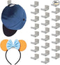 FAYYGYH 24 Packs Wall Cap Hooks, Strong Adhesive Hat Rack, Stylish Home Decor, Two Installation Methods, Hat Display Organizer, Hat Organizer, Wall-Mounted Hat Rack, No Drilling Required (Grey)