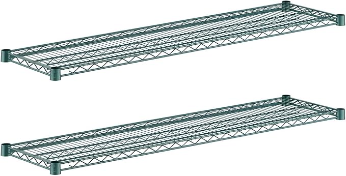 (2-Pack) 14" x 54", Green Epoxy Additional Heavy Duty Wire Shelving, Wire Shelf for Shelving Units, NSF Replacement Shelves for Rack