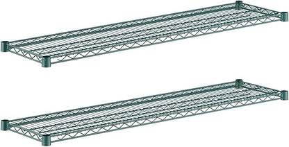 (2-Pack) 14" x 54", Green Epoxy Additional Heavy Duty Wire Shelving, Wire Shelf for Shelving Units, NSF Replacement Shelves for Rack