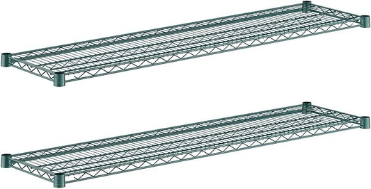 (2-Pack) 14" x 54", Green Epoxy Additional Heavy Duty Wire Shelving, Wire Shelf for Shelving Units, NSF Replacement Shelves for Rack