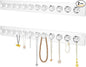 2Pcs Wall Necklace Holder for Women, Hanging Jewelry Organizer Wall Mount Crystal Holder Necklace Wall Hanger, Acrylic Bracelet Holder Organizer Jewelry Rack Adhesive Hooks Necklace Storage