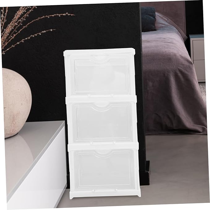 Happyyami Shoe Storage Containers Stackable Shoe Boxes Covers Style Organizer for