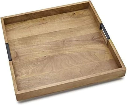 Gourmet Basics by Mikasa 5261665 Square Lazy Susan Serving Tray, 18-Inch, Mango