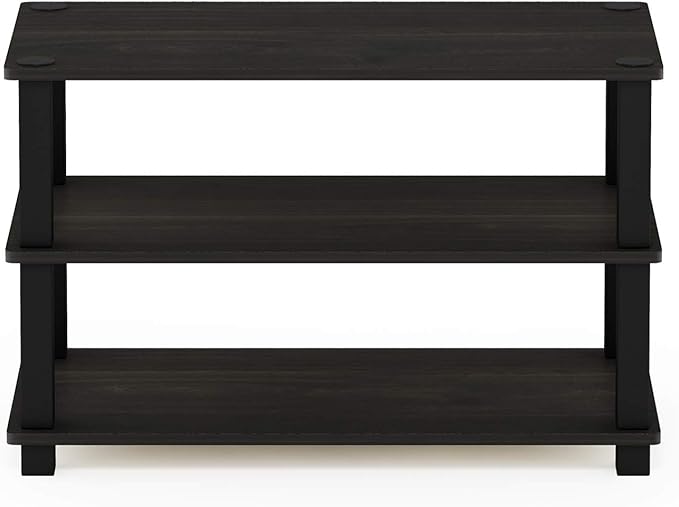 Furinno Turn-S-Tube 3-Tier Shoe Rack, Espresso/Black