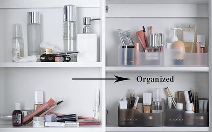 UNIKON Eunion Makeup Organizer, Clear Small Countertop Makeup Caddy Storage Organization Bins Cosmetics Holder for Cabinet