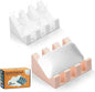 2 Pack Self Draining Silicone Soap Dish for Shower & Kitchen - Waterfall Bar Soap Holder Tray, Non-Slip Soap Saver Keeps Soap Dry, Easy to Clean, Extends Soap Life (White-Pink)