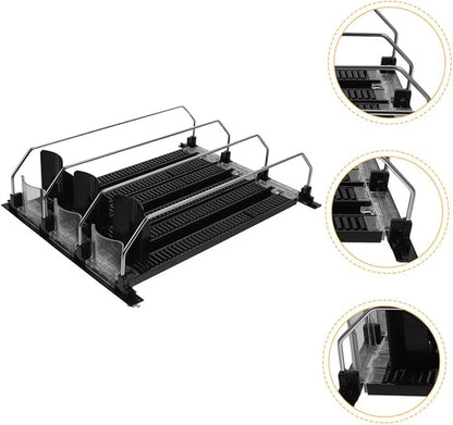 3pcs Fridge Drink Organizer Pusher Set Automatic Beverage Dispenser for Cans and Bottles Reliable Glide System for Convenience Stores and Home Use