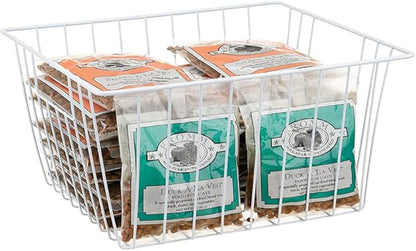 Freezer Organizer Baskets, Kitchen Metal Wire Storage Bins, Pantry Cupboard Household Container Dividers with Handles