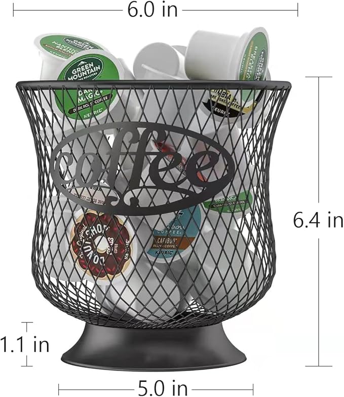 ITHSKUILL Coffee Pod Holder, Small K Cup Organizer, K Cup Storage for Keuring Espresso Capsule Coffee Creamer, Easy to Refill and Organize for Cafe Bar, Coffee Bar Decor