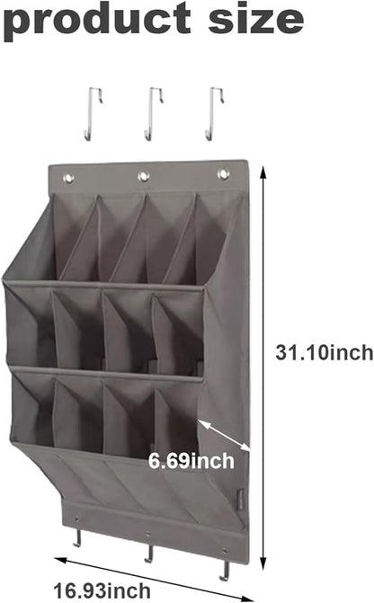 Over Door Shoe Storage with 12 Pockets All-Purpose Wall Mounted Hanging Shoe Storage 600D Oxford Over Door Organizer for Closet and Dorm