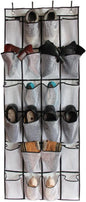 Over The Door Shoe Organizers, 24 Large Pockets Mesh Hanging Shoe Rack Non Woven Folding Hanging Shoe Holder Multipurpose Storage Bag for Door