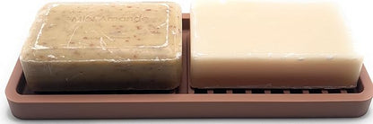 Silicone Sink and Surface Organizer Tray, Sponge Holder, Vanity Tray, Trivet, Heat Safe, Dishwasher Safe, for Bathroom and Kitchen Organization (Mocha, 9"x3.5")