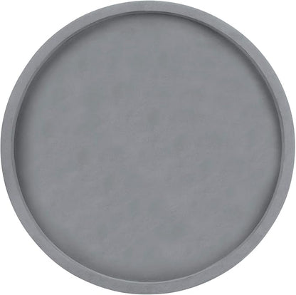 MyGift 16 Inch Round Gray Concrete Decorative Tray for Bathroom Vanity Counter, Living Room Coffee Table or Ottoman, Kitchen Countertop Decor, Candle Holder