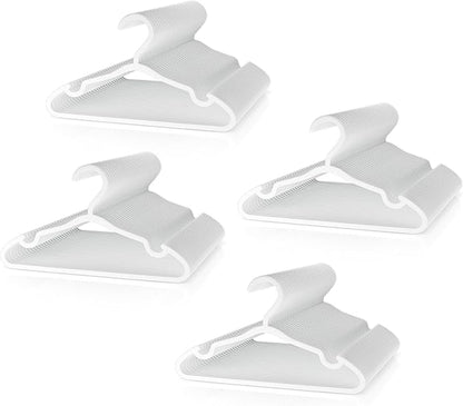 VILICK Plastic Kids Hangers - 100 Pack Non-Slip Baby Clothes Hangers for Closet, Toddler & Newborn Clothing Pants, Skirts, Coats (White)