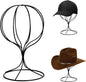 CHADWICK Black Iron Ball Hat Rack, Short Display Stand for Fedora, Baseball Cap, Wig Storage, 6.7" x 10.6", Single Unit