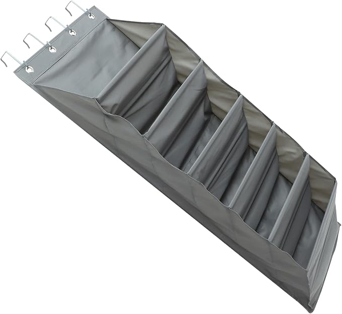Gatuida Multi-layer Hanging Bag Wall-mounted Fabric Storage Organizer with 6 Large Pockets, Over-the-door Shoe and Miscellaneous Item Holder for Home Closet Storage, Gray Foldable Hanging