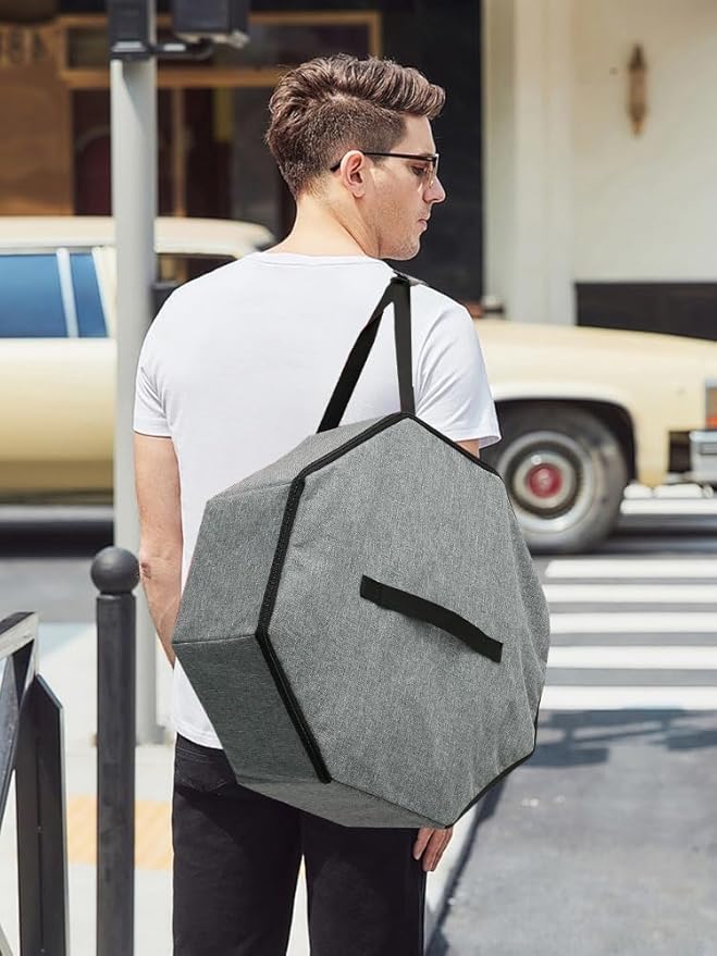 Hat Box for Travel, Crush Proof Hat Box Storage Bag Cowboy Cap Hat, Collapsible Hats Case Organizer Bag Container for Closet with Handles Hat Boxes for Women & Men Storage Carrier with Cardbord