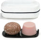 AIMAIAIMAI Shampoo Bar Holder Travel Case for Two Bars – Compatible with Kitsch Solid Shampoo & Conditioner Bars, Large Soap Container for Bathroom or Travel (1 Pack, White Style A-Large)