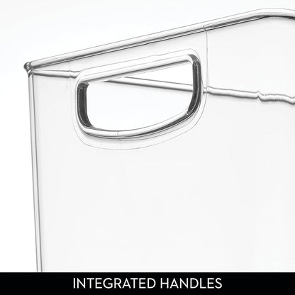 iDesign Pantry Bin with Handles - Kitchen Storage Bins for Cabinets, Pantry, or Fridge - Clear