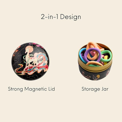 Magnetic Bobby Pin Holder, 2-in-1 Design Bobby Pins Collector and Storage, Hair Accessories Organizer, Magnetic Paper Clip Holder, Black