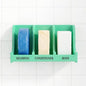 Soap Holder for Shower Wall, 3-Compartment Soap Dish for Shampoo, Conditioner and Body Soap, Fast Draining & Rust-Proof & Heavy Duty, Ultra-Strong Self Adhesive & Freestanding (Mint Green, Label)