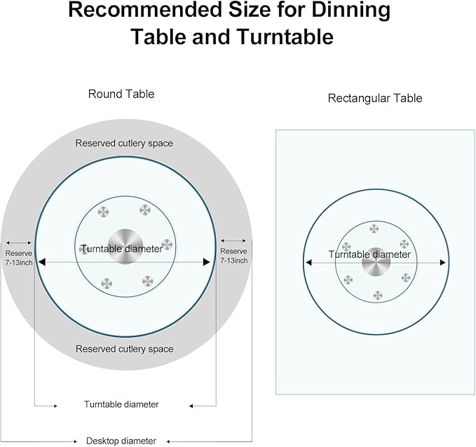 36" Heavy-Duty Lazy Susan Turntable - 1/3" Extra-Thick Tempered Glass (50% Thicker!) - Anti-Tip Design & Silent Spin for Banquets, Dining Tables