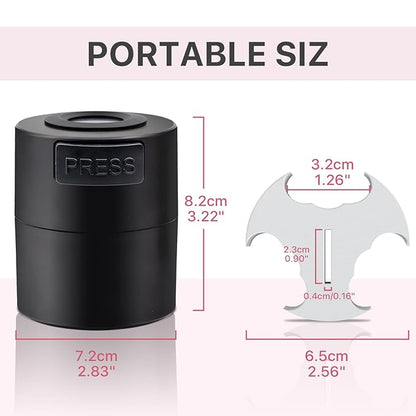 Pretty memory Eyelash Glue Storage Container with Digital Display, Temperature and Humidity Monitor, Lash Glue Holder Eyelash Extensions Adhesive Jar Stand Sealed Lash Extension Supplies, Black