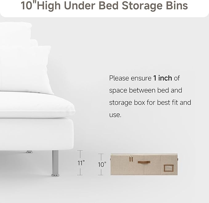 StorageWorks Under Bed Storage Bins, 10'' Underbed Storage Containers with Lid, 77L Clothes Organizer for Bedding, Blankets, Sweaters, Shoes, 2-Pack