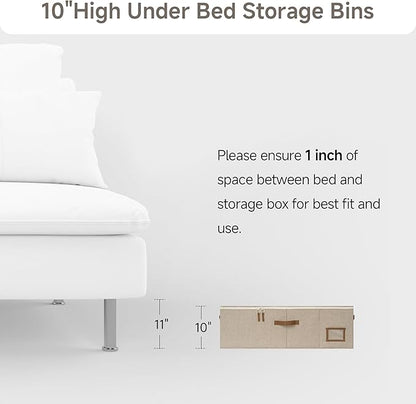 StorageWorks Under Bed Storage Bins, 10'' Underbed Storage Containers with Lid, 77L Clothes Organizer for Bedding, Blankets, Sweaters, Shoes, 2-Pack