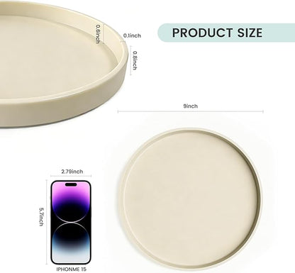 1 Pack 9" Bathroom and Vanity Tray, ABS Bathroom Counter Organizer, Coffee Table Decor for Perfume, Candles, Keys &More. Kitchen Countertop Organizer, Decorative Tray Soap Holder, Yellow
