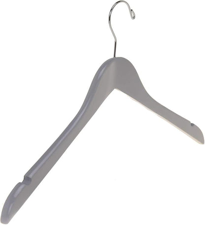 Quality Semi Curved Grey Wooden Suit Hangers, 80-Pack Smooth Finish Solid Wood Coat Hanger with Swivel Hook, Jacket, Pant, Dress Clothes Hangers Gray, 80