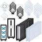 40 PCS Floating Display Case, 3D Challenge Coin Display Holder Frames with Stands, Transparent PE Jewelry Storage Box for Butterfly, Medallion, Shells, Gems, Pins, Specimen (Black, White)