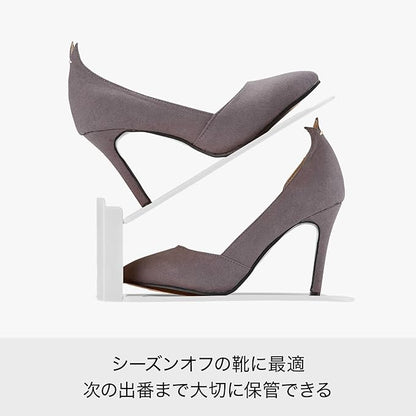 Like-it SH-01L 30P Shoe Storage Space Saver, 2X Storage Capacity, Height Adjustable, Gray, Made in Japan
